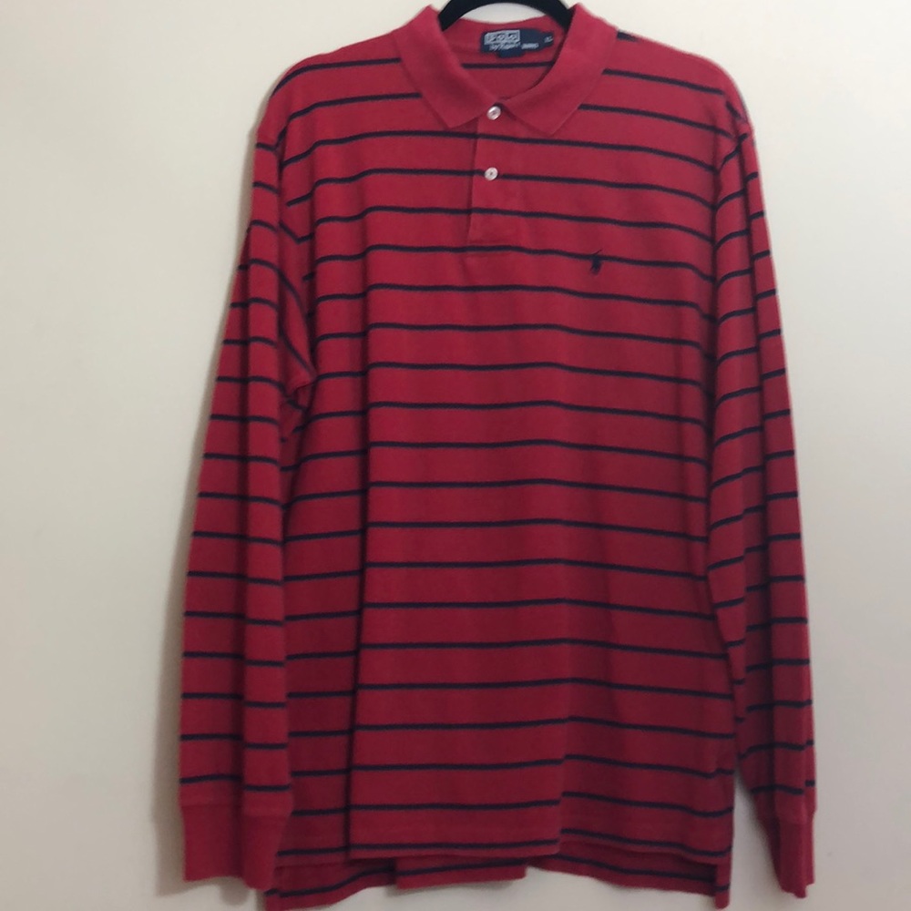 Polo by RL Red Long Sleeves Black Pony Size XL - Picture 3 of 8
